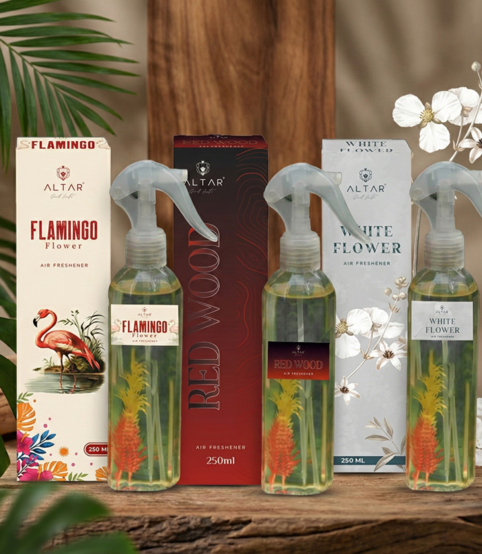 Flamingo Flower + White Flower + Red Wood Combo